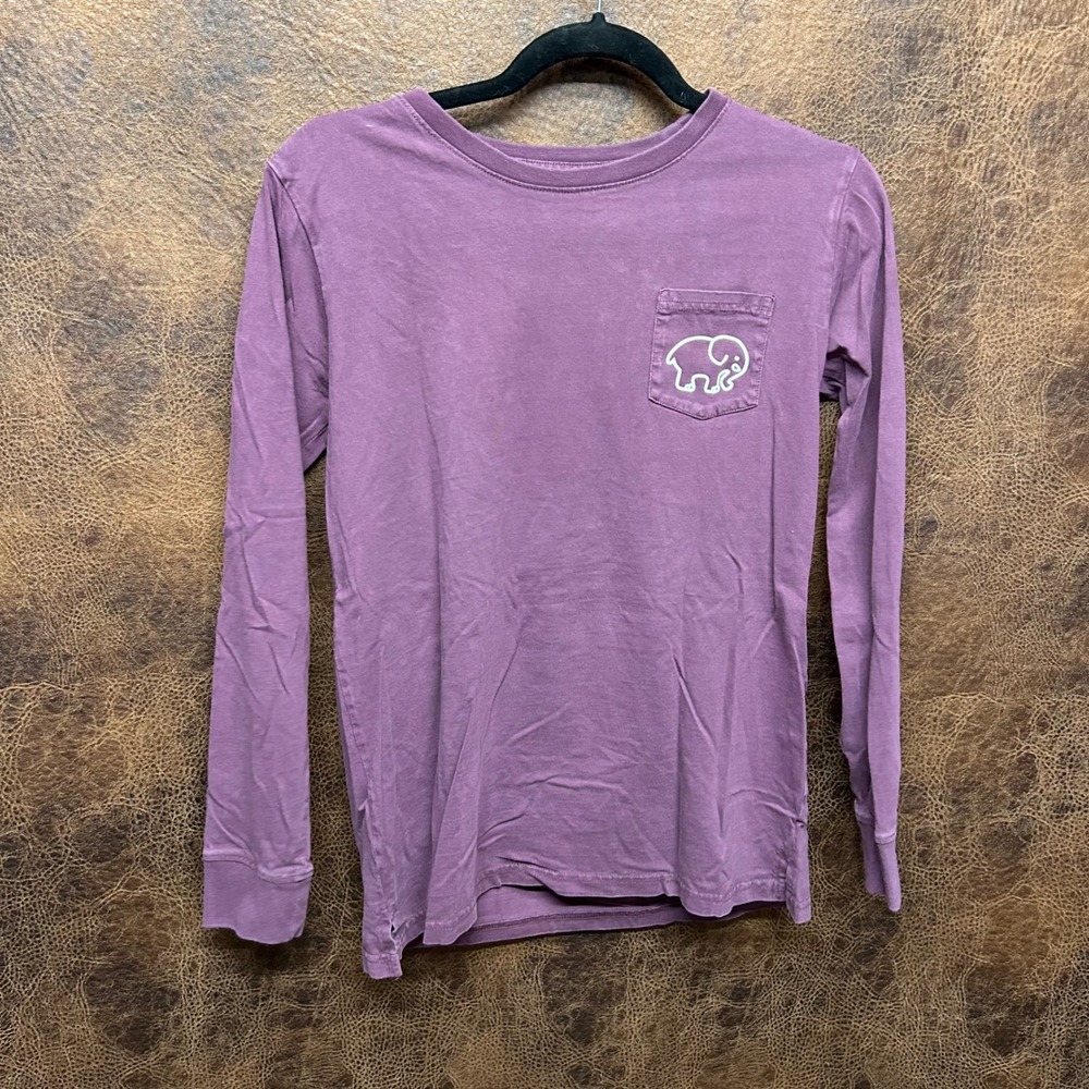 Ella Ivory Plum Purple Lilac Small Elephant Aztec Print Long Sleeve Crewneck